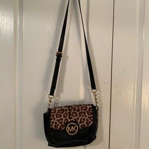 Michael Kors leopard black purse